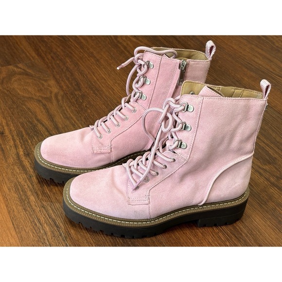 Sam Edelman Shoes - Sam Edelman Women's Lue Lace-Up Combat Boots Suede Pink Size 8